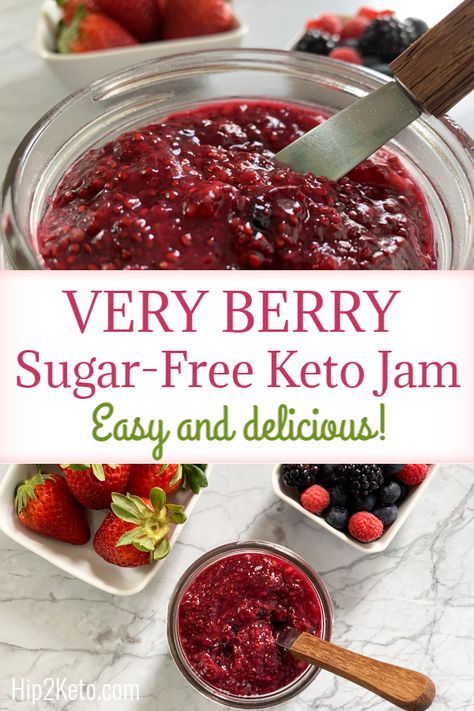 This Easy Keto and Low-Carb Berry Jam Recipe is Delicious Keto Jam, Berry Jam Recipe, Keto Sauces, Keto Diet List, Keto Diet Benefits, Starting Keto Diet, Berry Jam, Vegetarian Keto, Jam Recipe