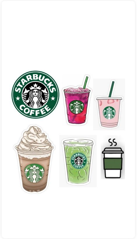 Starbucks Tattoo, Ideas Cartas, Cover Page For Project, Printable Sticker Sheets, Bff Matching, Disney Snacks, Coffee Stickers, Starbucks Coffee, Cricut Vinyl