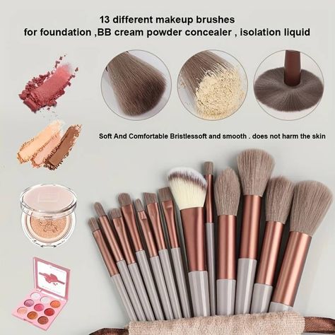 Temu | Explore the Latest Clothing, Beauty, Home, Jewelry & More Makeup Sponge Storage, Make Up Foundation, Makeup Brush Set Professional, Foundation Makeup, Professional Makeup Brushes, Concealer Brush, Lip Brush, Blush Brush, It Cosmetics Brushes