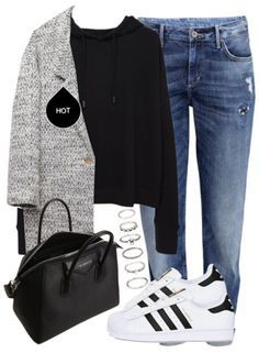 72 Degree Weather Outfit, Adidas Superstar Outfit, Superstar Outfit, Looks Adidas, Look Adidas, Outfit Chic, Adidas Outfit, Outfit Trends, Casual Work Outfits