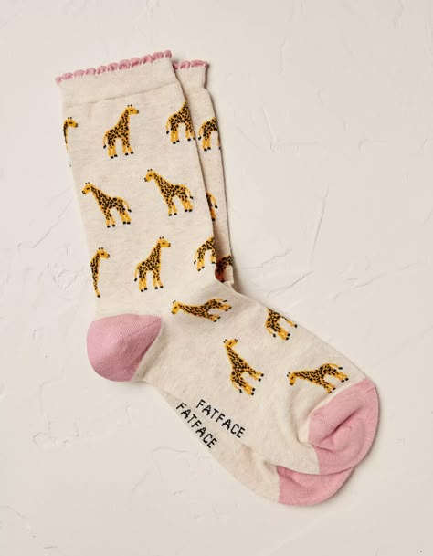 Buy Oatmeal One Pack Giraffe Socks today from FatFace. FREE UK Delivery on all orders over £50. Giraffe Socks, Stockholm Aesthetic, Aesthetic Socks, Silly Socks, Tights For Women, Funky Socks, Fun Socks, Cute Giraffe, Women's Socks