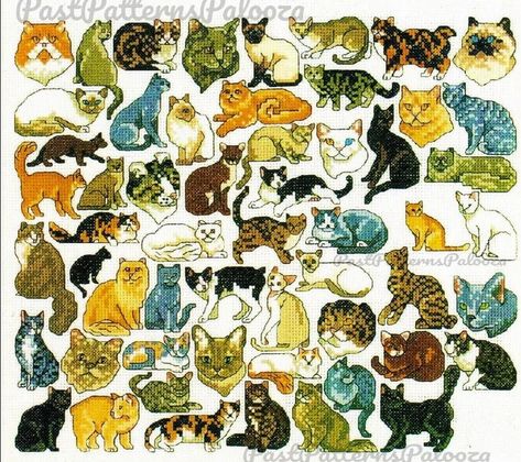 Vintage Cross Stitch Patterns Mini Kitty Cat Motifs PDF Instant Digital Download Embroidery 56 Purebred Cat Breeds Designs A1 - Etsy Canada Vintage Cross Stitch Patterns, Purebred Cats, Vintage Cross Stitch Pattern, Vintage Cross Stitch, Cat Motif, Cat Cross Stitch Pattern, Mini Cross Stitch, Cat Cross Stitch, Vintage Cross Stitches