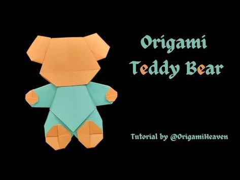 Origami Teddy Bear, Paper Teddy Bear, Bear Origami, Paper Folding Crafts, Origami Step By Step, Piece Of Paper, Make Paper, Paper Folding, How To Make Paper