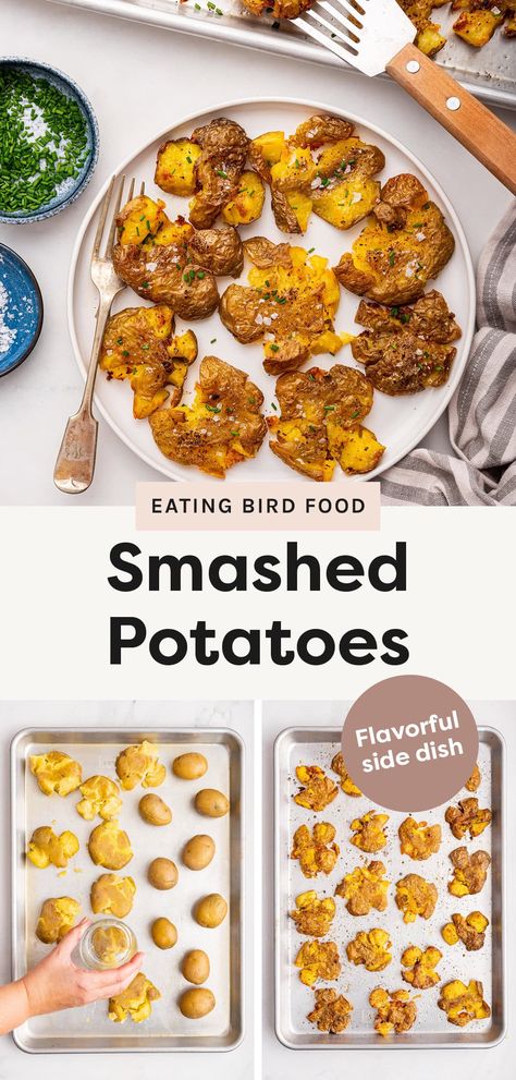 Small Smashed Potatoes, Oven Smashed Potatoes, Smashed Mini Potatoes, Ranch Smashed Potatoes, Roasted Yellow Potatoes, Golden Potato Recipes, Smashed Baby Potatoes, Smashed New Potatoes, Smash Potatoes