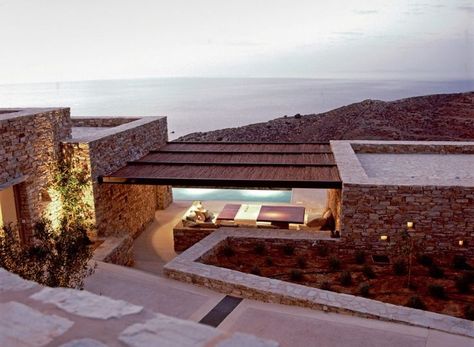 Hawthorn House, Stone Building, Mediterranean Architecture, Stone Architecture, Stone Walls, Modern Architecture House, Roof Top, Old Stone, Stone Houses