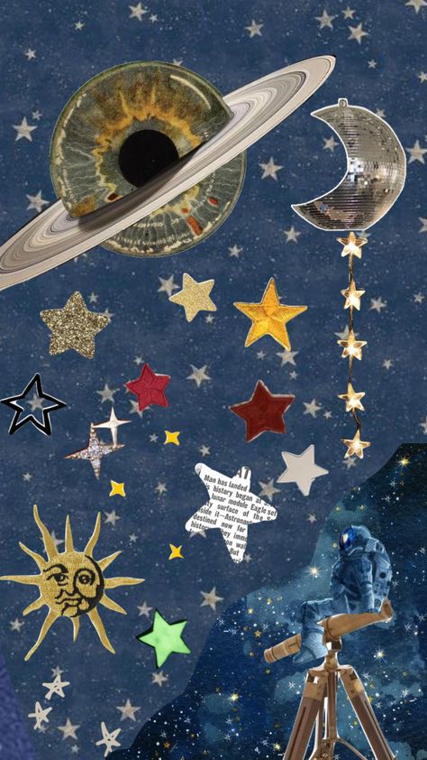 Sky Night, Arte Sketchbook, Wow Art, Space Stars, Star Moon, Art Collage Wall, Oui Oui, Cute Wallpaper Backgrounds, Funky Art