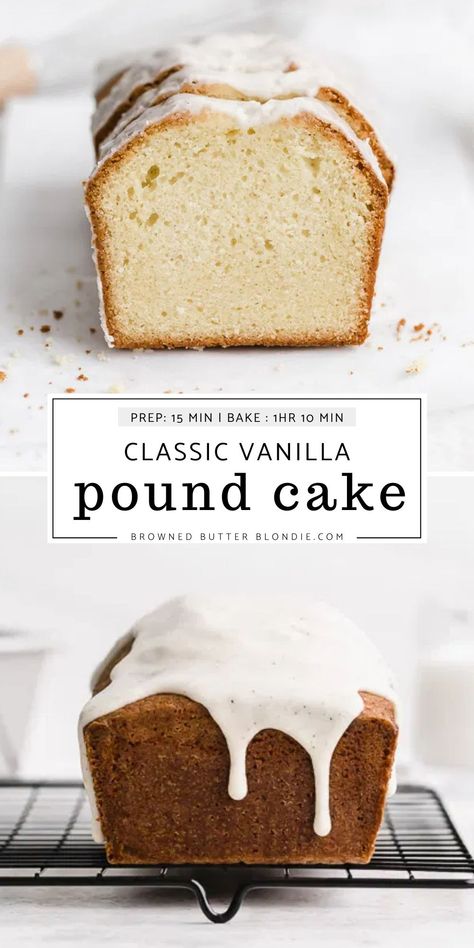 Glazed Loaf Cake, Vanilla Bean Loaf Cake, Butter Loaf Pound Cake, Vanilla Pound Cake Loaf, Simple Loaf Cake Recipe, Sheet Pan Pound Cake Recipes, Vanilla Bread Loaf, Basic Loaf Cake Recipe, Pound Cake In Loaf Pan