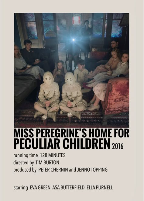 Minimalistic/polaroid movie poster by me Peculiar Children Movie, Miss Peregrines Home, Movies Minimalist, Polaroid Movie Poster, Miss Peregrine's Peculiar Children, 80s Movie Posters, Tv Posters, Movies Comedy, Miss Peregrines Home For Peculiar