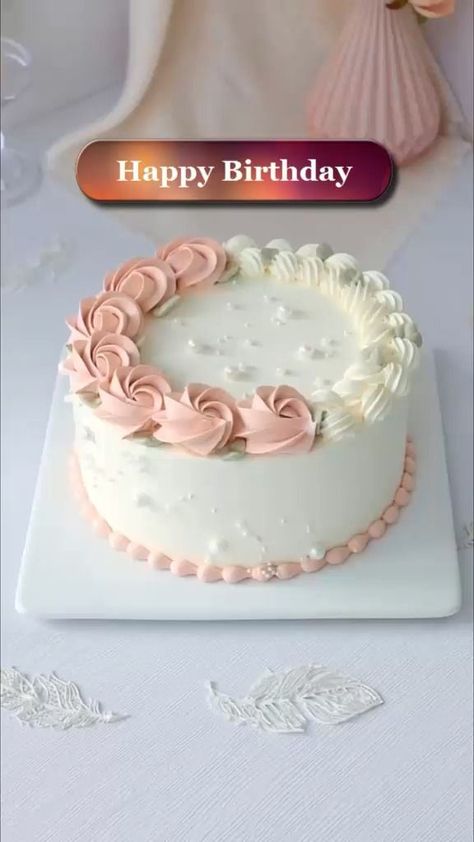 Lovely rose cake #cakebirthday #cakeart #cake #cakelover | BumBum | BumBum · Original audio Elegant Cake Decorating, Unique Cake Designs Creative, Cake Simple Design, Simple Elegant Cakes, Spring Cake Designs, Simple Cake Decorating Ideas, Sugar Free Pastries, Simple Cake Design, Simple Birthday Cake Designs