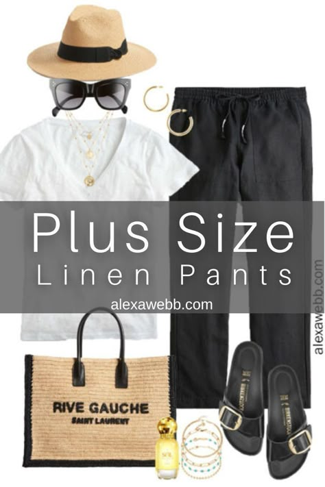 Mid Size Linen Pants Outfit, Linen Pants Outfit Plus Size Casual, Plus Linen Pants Outfit, Linen Pants Outfit Summer Plus Size, Linen Pants Plus Size Outfits, Wide Leg Linen Pants Outfit Plus Size, Linen Pants Curvy, Summer Outfits 2024 Plus Size, Plus Size Linen Outfits