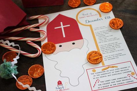 St Nicholas Day Food Ideas, St Nicholas Feast Day, St Nicholas Day Free Printable, St Nicholas Day Ideas Preschool, St Nicolas Day Ideas, Saint Nicholas Activities For Kids, St Nick Crafts For Kids, St. Nicholas Day, St Nick Ideas