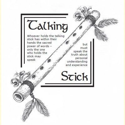 The talking stick is used in many Native American traditions. Whoever holds the stick has the right to talk.  The talking stick is used to make sure that each person in a group has a chance to express his or her own thoughts. Everyone else has to show respect and remain silent. When the speaker is … … Continue reading → Native American Art Projects, Habit 5, Native Americans Unit, Spirit Sticks, Indigenous Studies, Talking Sticks, Talking Stick, Indigenous Education, Meeting Ideas