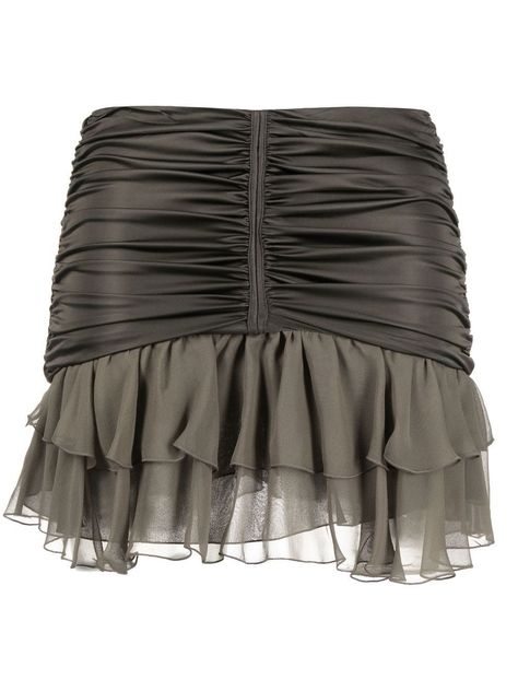 Blumarine gathered-detail Mini Skirt - Farfetch Dress Png, Fitted Skirts, Rocker Outfit, Png Clothes, Steampunk Dress, Satin Mini Skirt, Skirt Ruffle, Ruched Skirt, Body Con Skirt