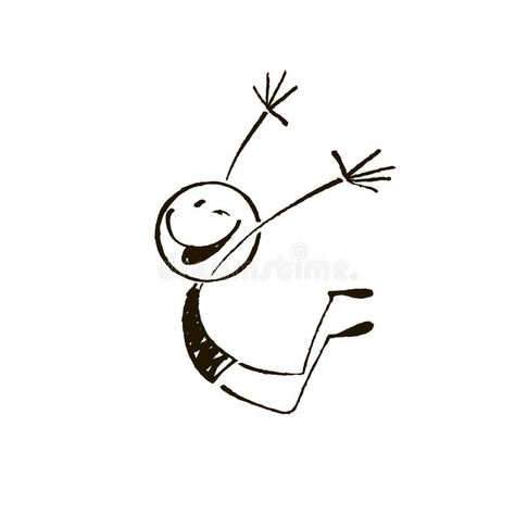 Happy stick figure. Vector hand drawn illustration royalty free illustration Happy Stick Figure Drawings, Stick Figure Thinking, Stick Man Drawing Funny, Stick Man Tattoo, Morality Art, Stick Men Drawings, Bullet Journal Work, Friends Journal, Stick Drawings