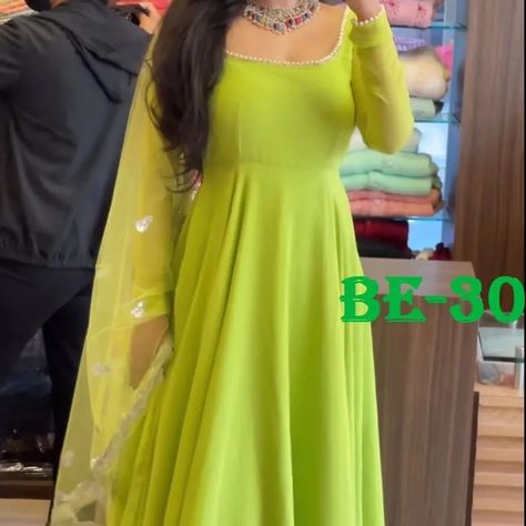 Order #BE30 Georgette Gown @Rs 1250 on *on Whatsapp +919619659727 ArtistryC.in Georgette Anarkali Plain, Plain Anarkali Dress Simple, Plain Georgette Dress, Anarkali Dress Simple, Plain Anarkali, Flair Gown, Shop Gowns, Latest Gowns, Diwali Offer