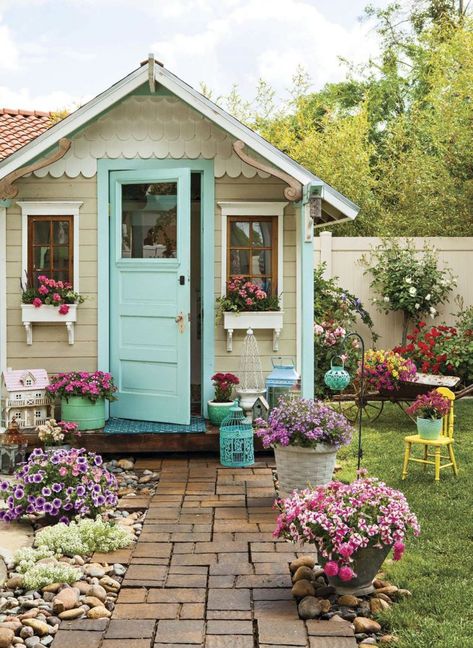 Cottage Gardening, Tattoo Plant, Shed Decor, Cottages And Bungalows, Cottage Style Decor, Backyard Sheds, Potting Sheds, She Sheds, Front Yard Garden