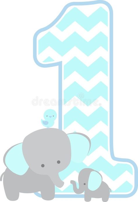 Number 1 Design Graphics, Elephant Border Design, Background Friends, Cute Elephant Illustration, Elephant Theme Cake First Birthdays, Letter E Elephant, Friends Letter, Elephant 1st Birthday, Elephant Vector