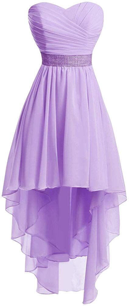 High Low Chiffon Dress, High Low Party Dresses, High Low Cocktail Dress, Strapless Chiffon Dress, Purple Homecoming Dress, Gray Cocktail Dress, Purple Cocktail Dress, High Low Prom Dresses, Purple Prom Dress