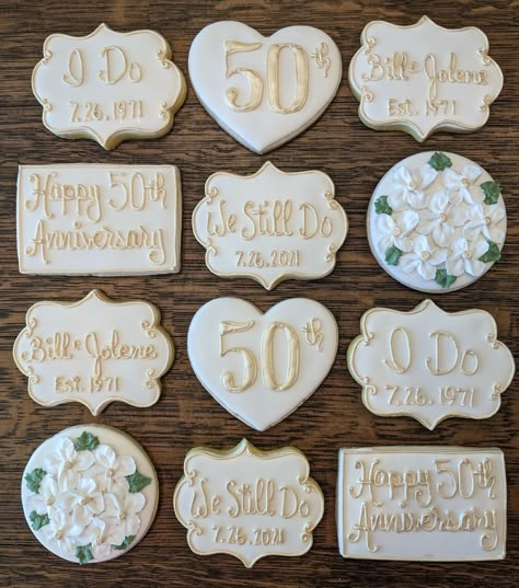 50th Anniversary Party Ideas Food, 50th Wedding Anniversary Wishes, 50th Anniversary Cookies, Anniversary Food, 50th Year Wedding Anniversary, 50th Wedding Anniversary Decorations, 30th Anniversary Parties, 50th Anniversary Decorations, 50th Wedding Anniversary Invitations