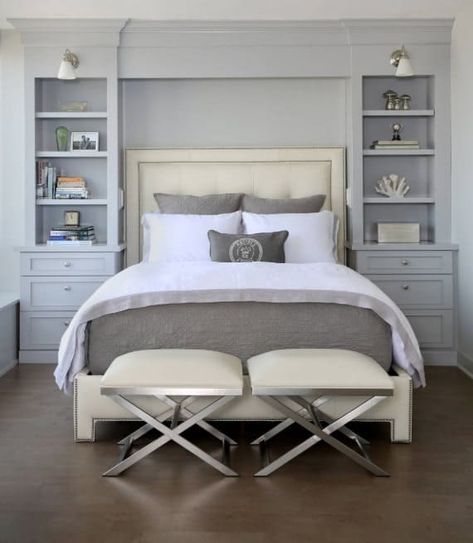 50 Primary Bedrooms with Built-In Shelves (Photos) Bedroom Built Ins, Condo Remodel, Transitional Bedroom, Trendy Bedroom, Master Bed, Remodel Bedroom, Rustic Bedroom, Master Bedrooms, Contemporary Bedroom