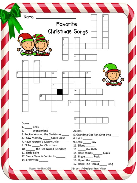 Here is another December Freebie, and this one has a  Christmas theme.  It's titled "Favorite Christmas Songs Crossword Puzzle".  This wou... 3rd Grade Christmas Party, Third Grade Christmas, Christmas Word Search Printable, Christmas Crossword Puzzles, Christmas Crossword, Classroom Christmas Party, Christmas Word Search, Christmas In The Classroom, Favorite Christmas Songs