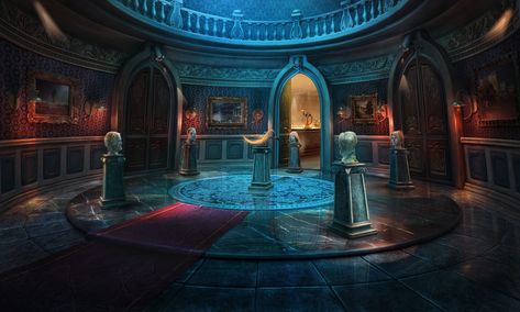 Manor Concept Art, Elder Scrolls Online Art, Elder Scrolls Concept Art, Portal Room, Airship Art, Blue Texture Background, Elder Scrolls Online, Location Inspiration, Scenery Background