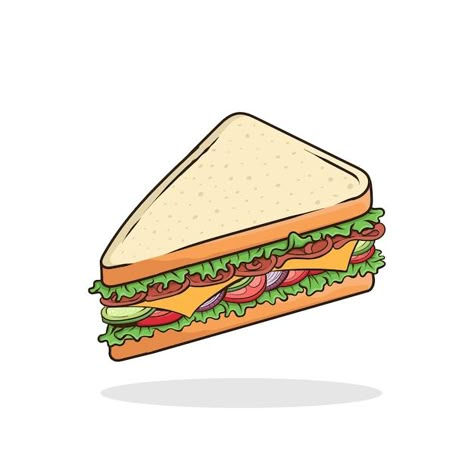 Sanwich vector isolated fast food | Premium Vector #Freepik #vector #cheeseburger #chicken-burger #cheese-burger #beef-burger Food Cartoon Aesthetic, Cartoon Food Drawings, Sandwich Vector, Sandwich Cartoon, Sandwich Illustration, Sandwich Drawing, Cooking Stickers, Sandwich Pictures, Cartoon Noses