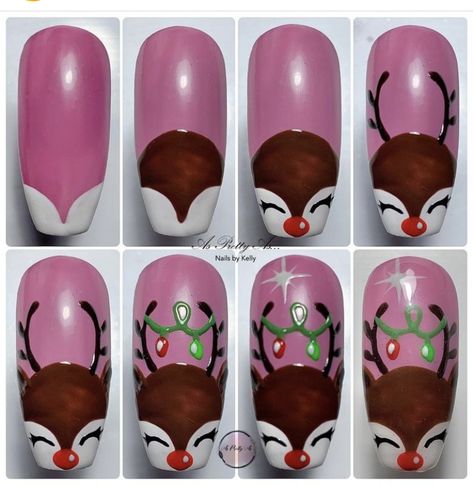 Winter Nail 2023, Deer Nails, Nail Noel, Winter Nail Art Designs, Nail Art Courses, Nail Art Noel, Nail 2023, Xmas Nail Art, Nail Art Designs Images