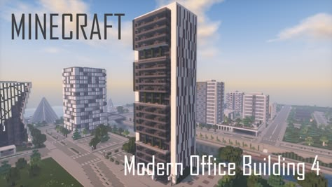 Modern Office Building 4/Skyscraper (full interior) Minecraft Project Minecraft Office Ideas, Minecraft Office, Minecraft Skyscraper, Minecraft Modern City, Interior Minecraft, Modern Office Building, Minecraft City Buildings, Building Interior, Bangunan Minecraft