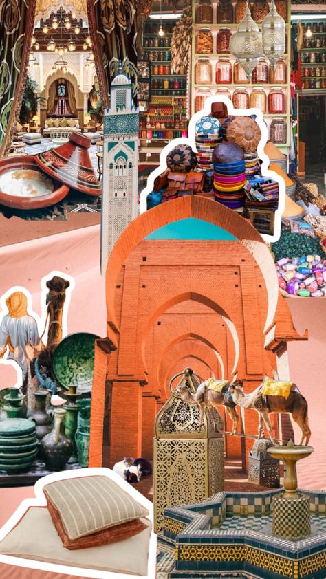 #aeshetic #collage #moodboard #travel #morocco #sahara #desert Morocco Mood Board, Morocco Textiles, Morocco Collage, Africa Moodboard, Morocco Moodboard, Middle East Aesthetic, Moodboard Travel, Morocco Poster, Morocco Culture