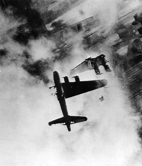 The story behind the horrific photo of the B-17 Flying Fortress with one wing blown off, plummeting to its doom – The Aviation Geek Club Wwii Fighter Planes, Photo Sequence, Wwii Airplane, Flying Fortress, Wwii Fighters, Wwii Plane, Ww2 Planes, B 17, Wwii Aircraft