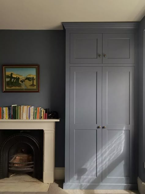 Juniper Ash Little Greene, Built In Wardrobe Ideas Alcove, Juniper Ash, Room Colour Schemes, Alcove Wardrobe, Alcove Ideas, Custom Bedroom Furniture, Living Room Colour, Bespoke Wardrobes