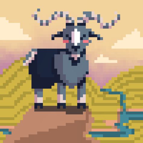 Pixel art Goat Pixel Art, Cute Goat, Voxel Art, Cute Goats, Pixel Art, Goats, Make Your Day, Cross Stitch, Mario Characters