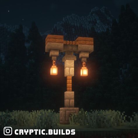 Light Post Minecraft Ideas, Cute Minecraft Lamp Posts, Street Light Ideas Minecraft, Lamp Post Minecraft Ideas, Light Posts Minecraft, Minecraft Light Post Cottagecore, Minecraft Streetlights, Streetlights Minecraft, Minecraft Lampposts Ideas