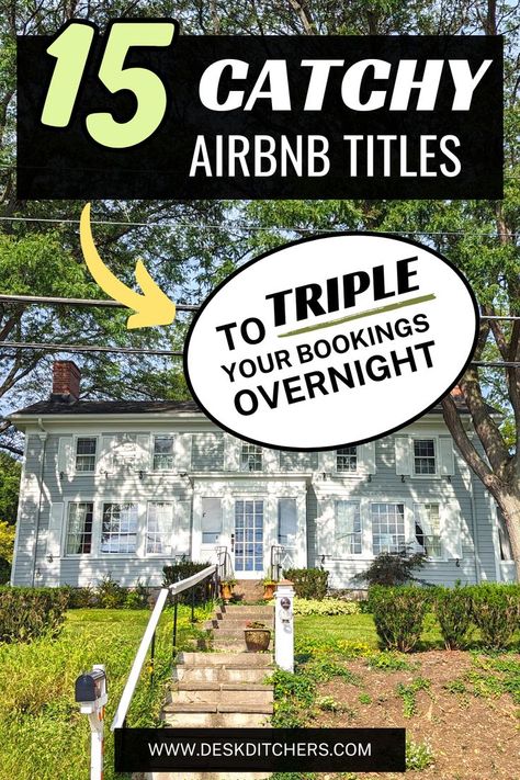 These catchy Airbnb title examples are free for you to use for your own listings! Use these formulas to create catchy Airbnb titles that will increase your bookings and increase yourt Airbnb income. Put your Airbnb side hustle on autopilot with these 'ready-to-use' titles that you can adapt to your listings. Hotel Marketing Design, Air Bnb Tips, Hotel Marketing, Airbnb House, Opulent Interiors, House On The Rock, Airbnb Host, Guest Experience, Short Term Rental