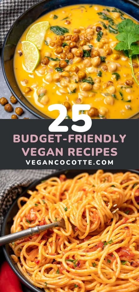 Cheap Vegetarian Meals, Cheap Vegan Meals, Plant Based Diet Recipes, Easy Vegan Dinner, Vegan Meal Plans, Tasty Vegetarian Recipes, Meat Lovers, Vegan Cooking, Vegan Dinner Recipes