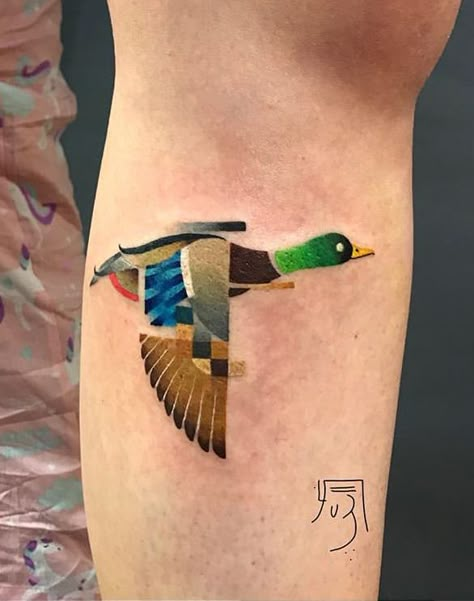 Mallard Tattoo, Mallard Duck Tattoo, Cute Duck Tattoo, Ducks Tattoo, Minnesota Tattoo, Drake Tattoos, Austin Tattoo, Pixel Tattoo, Koi Tattoo Design