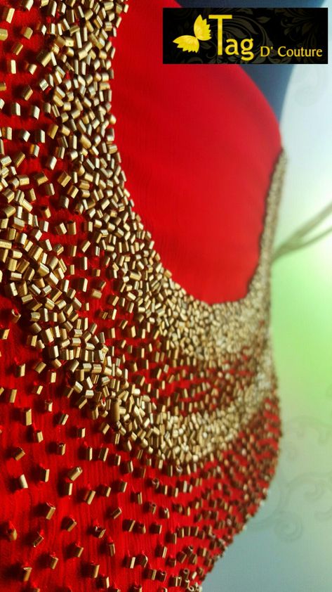 Beads Work On Blouse, Work On Kurti, Neckline Ideas, Work On Blouse, Hand Embroidery Dress, Embroidery On Kurtis, Beads Work, Kurti Embroidery Design, Beadwork Designs