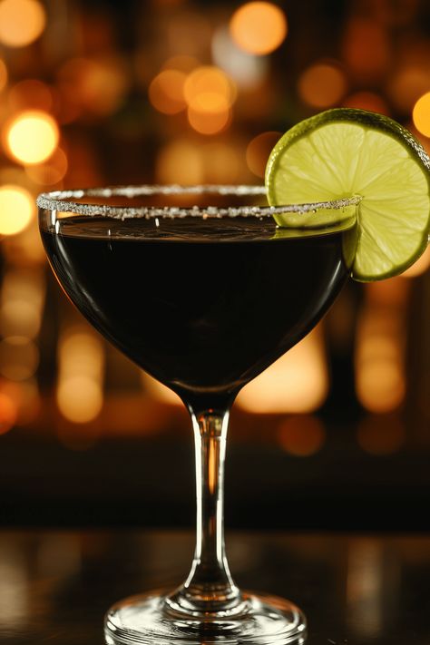 Image of a beautifully crafted Black Daiquiri cocktail, showcasing its rich color and ingredients like dark rum and lime juice. A perfect mixed drink for cocktail lovers looking to impress at their next gathering. Old Fashion Drink, Old Fashion Drink Recipe, Planters Punch, Dark Chocolate Desserts, Daiquiri Recipe, Daiquiri Cocktail, Home Gathering, Black Food Coloring, Old Fashioned Drink