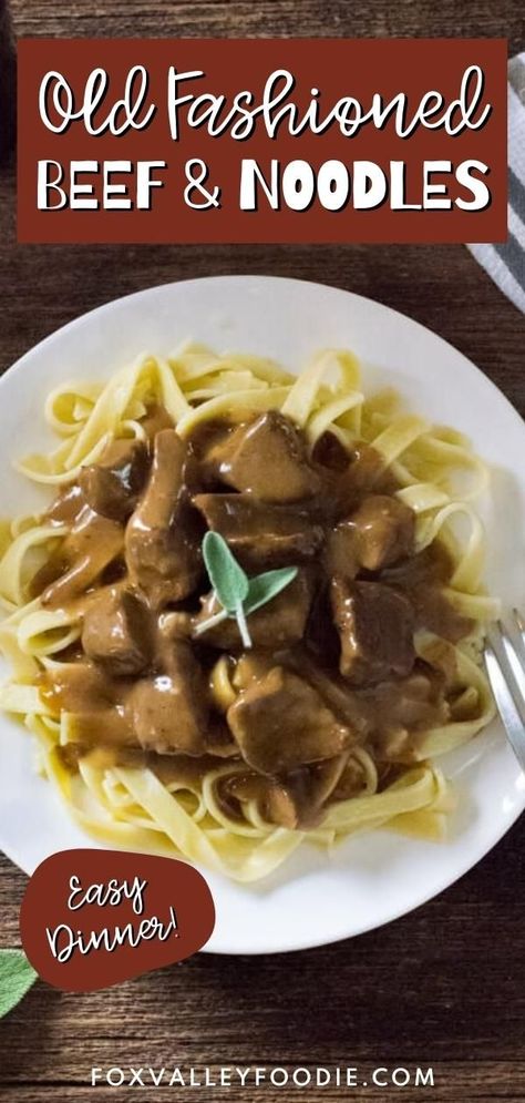 This Old Fashioned Beef & Noodles Dinner features tender chunks of sirloin steak smothered in a luxurious brown gravy and placed on top a bed of egg noodles. The great thing about this recipe is how easy it is to customize. Some obvious changes would be to add mushrooms, garlic, onion, or change the noodles to your favorite style of pasta. Beef Chunks Recipes, Easy Beef And Noodles Recipe, Top Sirloin Steak Recipe, Egg Noodle Dishes, Cuts Of Steak, Noodles Dinner, Beef Tips And Noodles, Sirloin Recipes, Sirloin Tip Steak