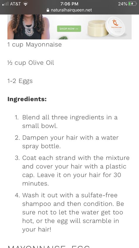 Mayonaise Hair Mask, Mayonnaise And Egg Hair Mask, Egg Hair Mask Deep Conditioning, Eggs And Mayo For Hair, Mayo Hair Mask, Mayo Egg And Olive Oil Hair Mask, Mayonnaise Hair Treatments, Hair Mask With Mayo And Eggs, Olive Oil Hair Mask