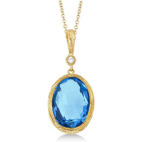 Allurez Antique Blue Topaz & Diamond Pendant Necklace 14k Yellow Gold... ($555) ❤ liked on Polyvore featuring jewelry, necklaces, 14k diamond pendant, vintage necklace, 14k gold necklace, yellow gold diamond necklace and vintage diamond necklace Topaz Jewelry November, Vintage Diamond Necklace, Peach Necklace, Vintage Gold Necklace, Vintage Pendant Necklace, 14k Yellow Gold Necklace, Blue Topaz Pendant, Topaz Jewelry, Antique Blue