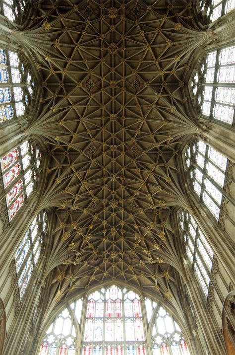 Gloucester Cathedral Vaulted Ceiling Gothic Setting, Ribbed Vault, Ely Cathedral, Gloucester Cathedral, Norwich Cathedral, Timber Roof, Gothic Cathedrals, Cathedral Architecture, Old Architecture