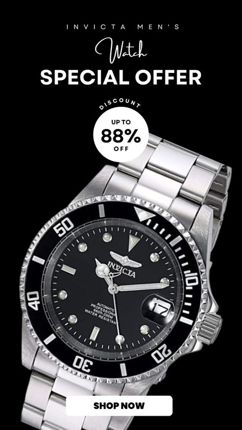 Invicta Men's 8926OB Pro Diver Collection Coin-Edge Automatic Watch Grab it now with 88% Off - Limited Time Offer. Mens Invicta Watches, Limited Time Offer, Automatic Watch, Breitling Watch, Diver, Shoes Jewelry, Limited Time, Shoe Jewelry, Shop Now