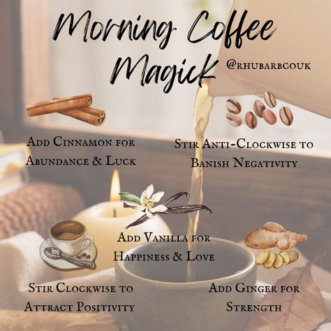 Coffee Magical Properties, Coffee Magic Spell, Coffee Spells, Coffee Magick, Tea Spells, Moon Blessing, Magical Herbs Witchcraft, Magical Coffee, Coffee Magic