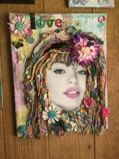 2d Mixed Media Art, Mixed Media Magazine Collage, Multi Media Portraits, Mixed Media Photo Collage, Multimedia Self Portrait, Mixed Media Art Canvas Acrylics, Multimedia Art Mixed Media, Multi Media Art Ideas, Mixed Media Self Portrait