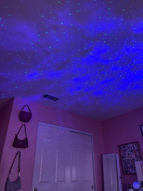 Bedroom Light Projector, Sky Light Room, Light Room Decor Ideas, Room Decor Ideas Bedroom, Galaxy Light Projector, Projector In Bedroom, Light Room Decor, Galaxy Projects, Beautiful Room Designs