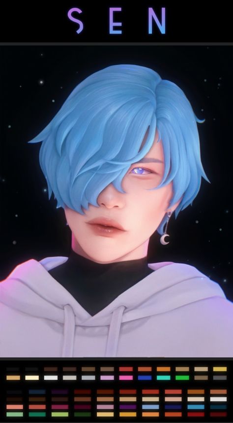 My beloved moon boy 💜💙 | SIMANDY on Patreon Ts4 Mods, Cc Hair, Sims Packs, Sims 4 Anime, Cc Mods, Boy Hair, Anime Boy Hair, Tumblr Sims 4, Sims Games