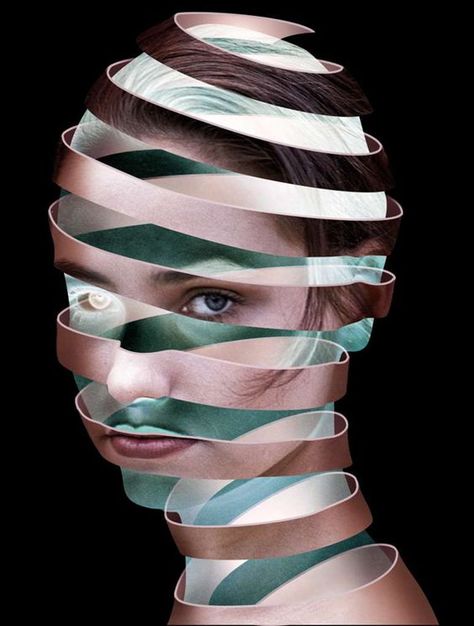 Create a surreal Escher style ribbon face effect in Photoshop Matthieu Bourel, Photoshop Face, Cool Photoshop, Adobe Photoshop Tutorial, Photoshop Collage, Beginner Photo Editing, 얼굴 그리기, Photoshop For Photographers, Photo Editing Photoshop