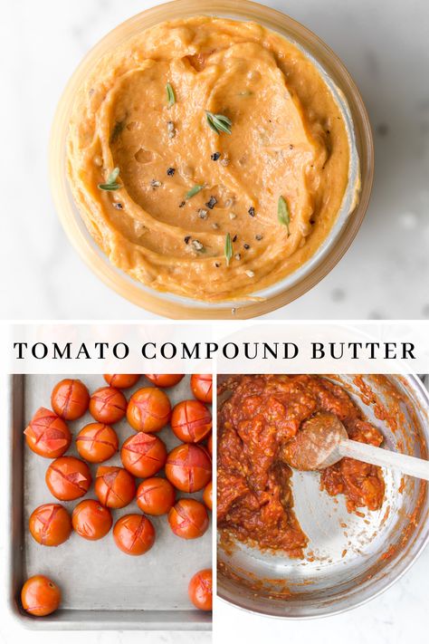 Tomato Basil Butter, Burst Tomato Sauce, Tomato Butter Recipe, Homemaker Recipes, Tomato Salt, Tomato Butter Sauce, Tomato Butter, Bread Sauce, Tomato Jam